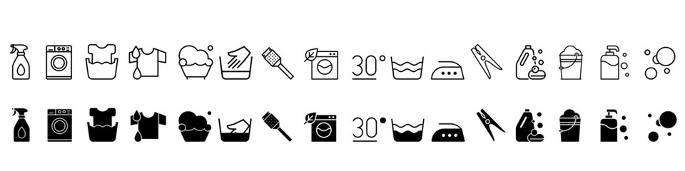 Washing icon vector set. purity illustration sign collection. wash symbol.
