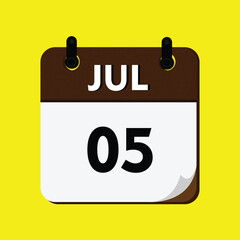 calendar with a date of the year, calendar with a date, 05 july icon, new calender, calender icon