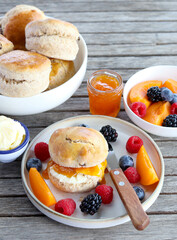 Whole meal scones with butter