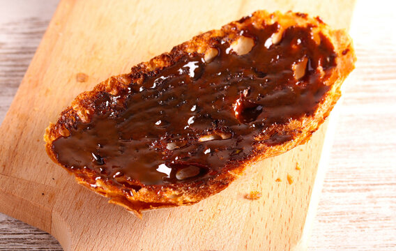 Slice of toast bread with marmite