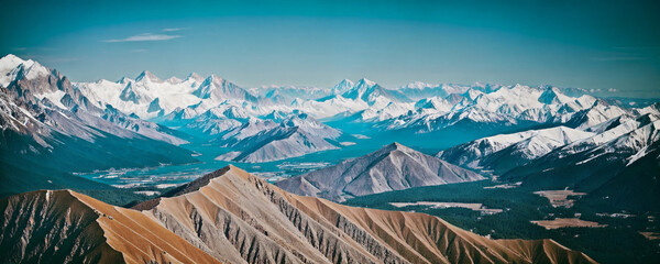 Breathtaking Mountain Peaks, Panoramic Ultrawide Image, Landscape Wallpaper