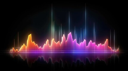 Equalizer and sound wave effect neon lights wave. Generative AI