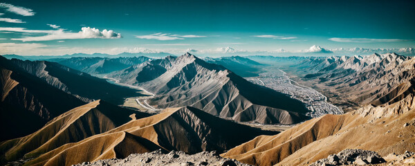 Breathtaking Mountain Peaks, Panoramic Ultrawide Image, Landscape Wallpaper