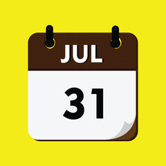 calendar with a date of the year, calendar with a date, 31 july icon, new calender, calender icon