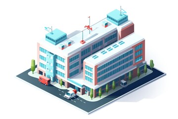 Hospital building icon on white background Generative AI