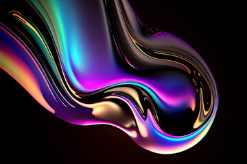 Iridescent fluid abstract wallpaper	
