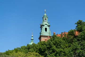 Wawel Cathedral Clock Tower or Solomon's Tower building on Kraków Wawel Hill Royal Castle complex in Krakow, Poland.