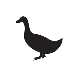 duck icon silhouette design template vector