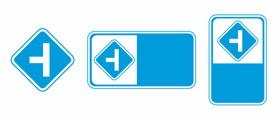 vector road sign junction and tamplate