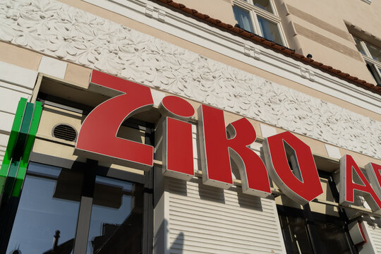 Ziko Apteka pharmacy store logo sign. Polish drugstore chain shop on May 5, 2023 in Krakow, Poland.