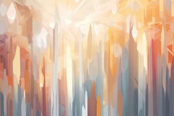 The soft pastel abstract illustration with glowing light and sun rays is perfect for a background in light gray, amber and more. (Illustration, Generative AI)