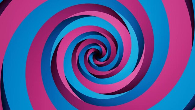 Colored cartooon hypnosis visualization concept - endless spiral, looped video