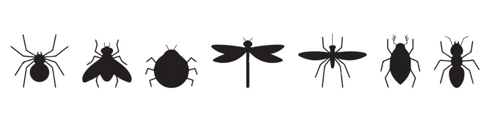 Pests and various insects set vector icons.EPS 10