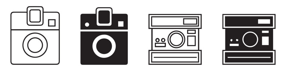 Photo camera icons set. Camera in flat style for photography isolated on white background. Vector illustration.EPS 10