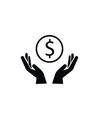 Obraz premium hand holding money icon, vector best flat icon.