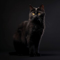 Realistic Cute Black Cat