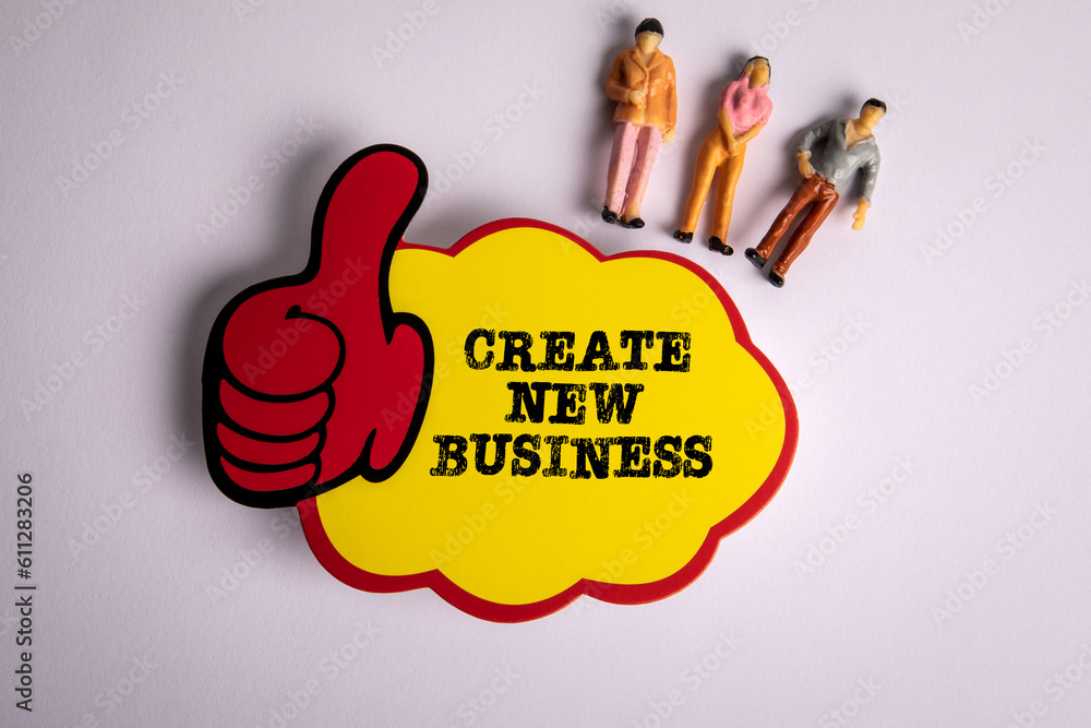 Canvas Prints create new business concept. miniature human figures on a white background