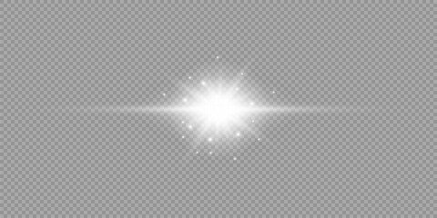 White horizontal light effect of lens flares