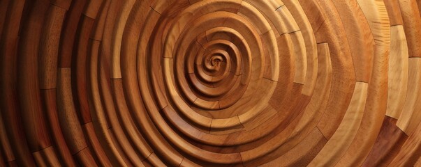 Fototapeta premium Abstract spiral wood background Generative AI