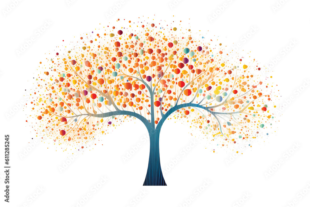 Poster beautiful stylish graphic tree. created with generative ai technology.