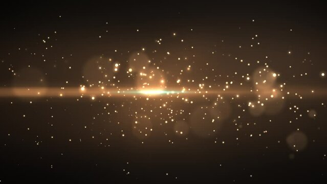 Beautiful Abstract gold motion background - shining gold particles - golden dust particle