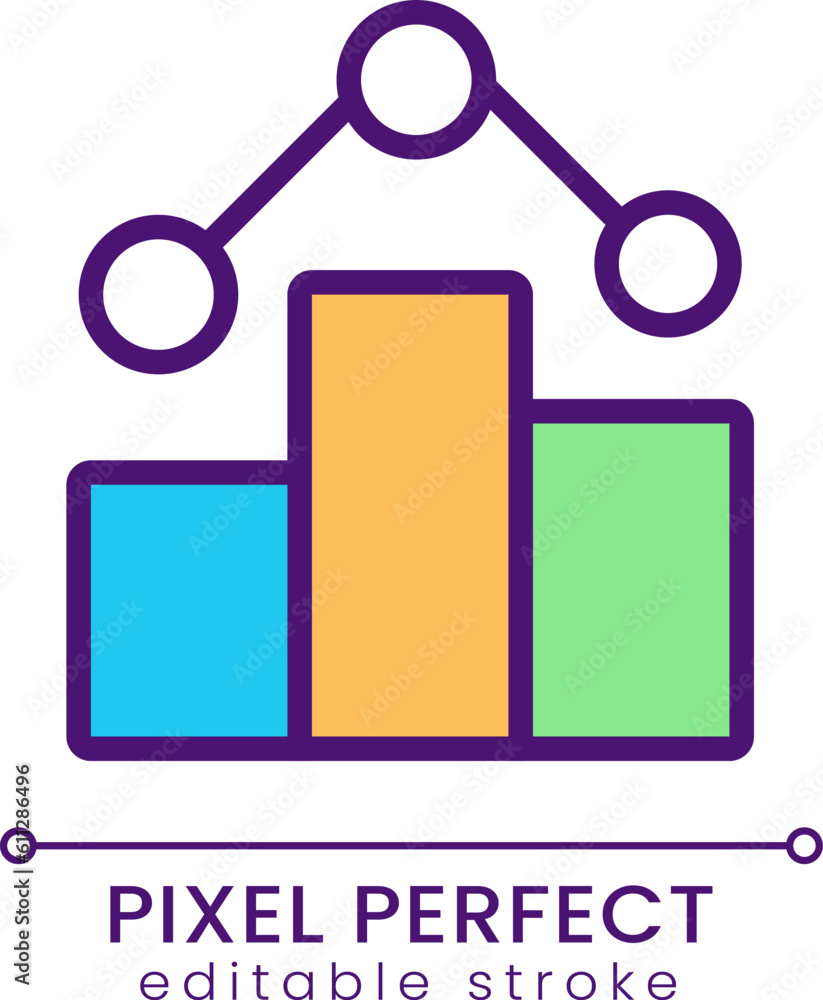 Poster business statistical data pixel perfect rgb color icon. analytics and marketing. corporate strategy.