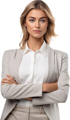 Smart corporate business woman, office portrait, female executive, png transparent background cut out, AI Generative