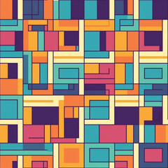 Seamless Groovy Retro Line Pattern Tile, Generative AI