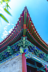 Fototapeta na wymiar Scenery of Sanguan Temple in Penglai Pavilion Scenic Area, Penglai District, Yantai, Shandong