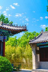 Obraz premium Scenery of Sanguan Temple in Penglai Pavilion Scenic Area, Penglai District, Yantai, Shandong