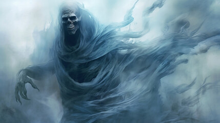 Menacing Ghost Artwork, Generative AI.