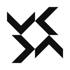 Four Chevrons Negative Space Diagonal Square