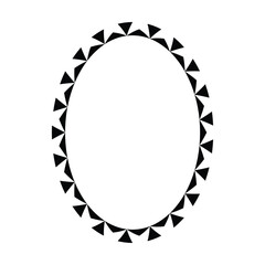 Oval frame round border design shape icon for decorative vintage doodle element for design in vector illustration