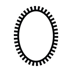 Oval frame round border design shape icon for decorative vintage doodle element for design in vector illustration