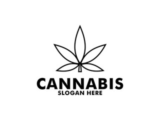 Cannabis leaf logo design. Hemp or Cannabis modern logo vector template