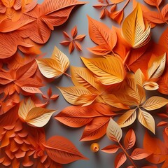 autumn leaves, paper style Generative AI
