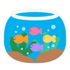 cute fish bowl, hand drawn