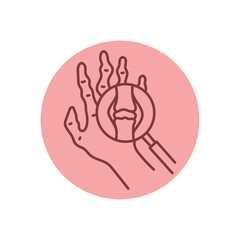 Rheumatoid arthritis black line icon. Autoimmune diseases