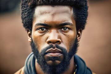 Obraz premium portrait Black man people at street, Generative Ai