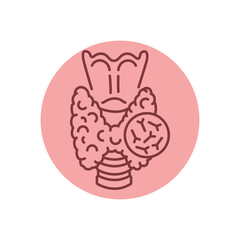 Thyroid black line icon. Autoimmune diseases