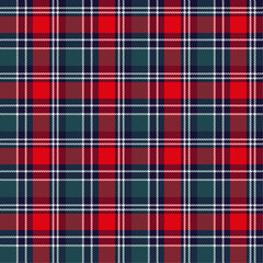 Red green blue plaid seamless background for textile, clothing design or decorative fabric.Vector illustration.