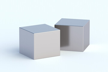 Neodymium magnets on white background. 3d render