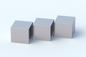 Neodymium magnets on white background. 3d render