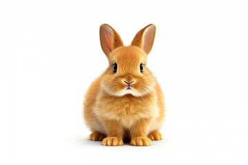 Obraz premium Orange rabbit on white background. Ai generative.