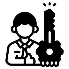 Key person icon isolated useful for business, company, corporate, money and finance design element