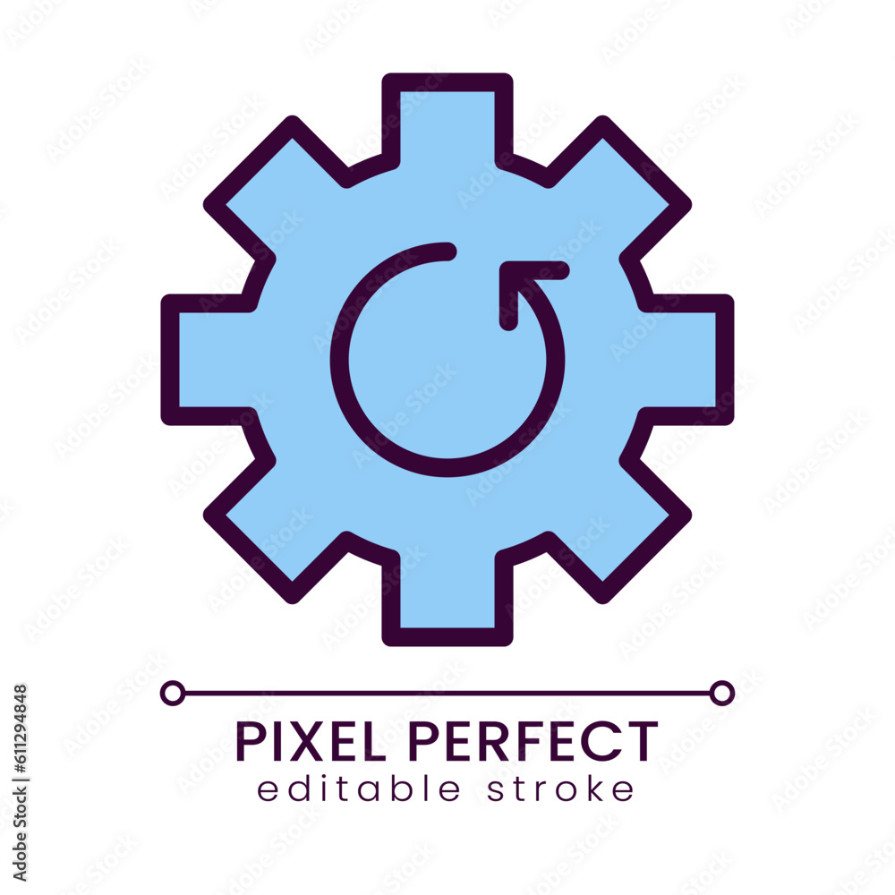 Poster update blue pixel perfect rgb color icon. settings adjustment. application version. system improveme