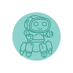 Robot black line icon.