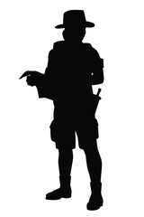 Survey man silhouette vector on white