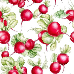 seamless pattern with radish vegetables
