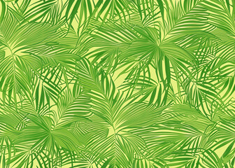 palm tree leaves seamless background wallpaper created with generative ai technology. 